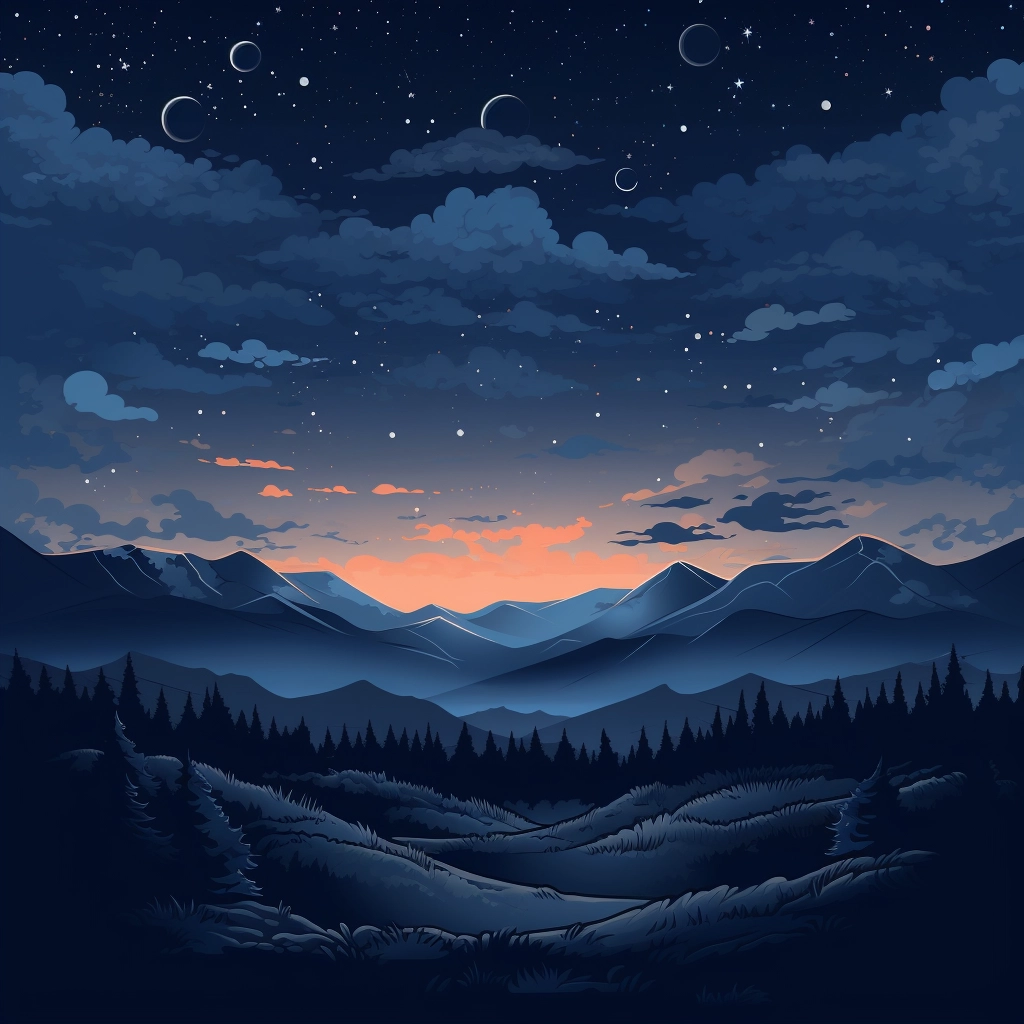 Night sky 2D vector  