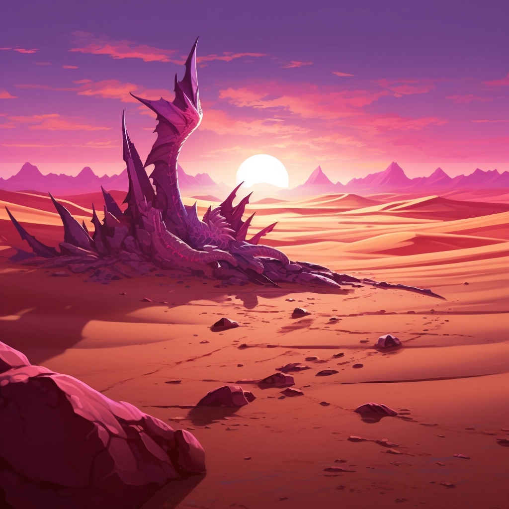 A beautiful illustration of a desert mirage in the s