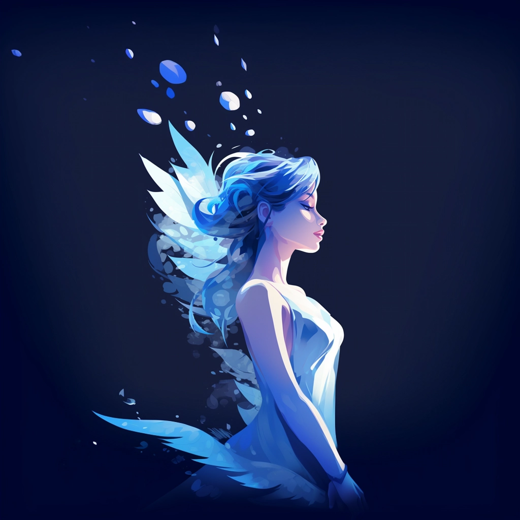Blue air fairy by eugenisdetour in the style of cart