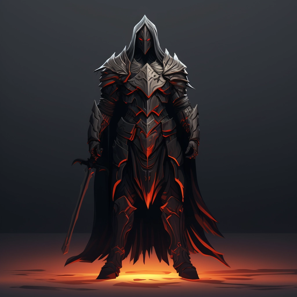 Dark medieval kingsguard 2d vector png