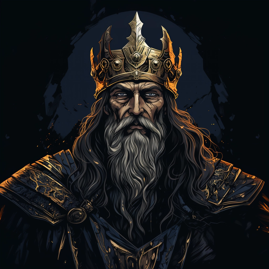 Dark medieval king 2d vector png --ar 11  