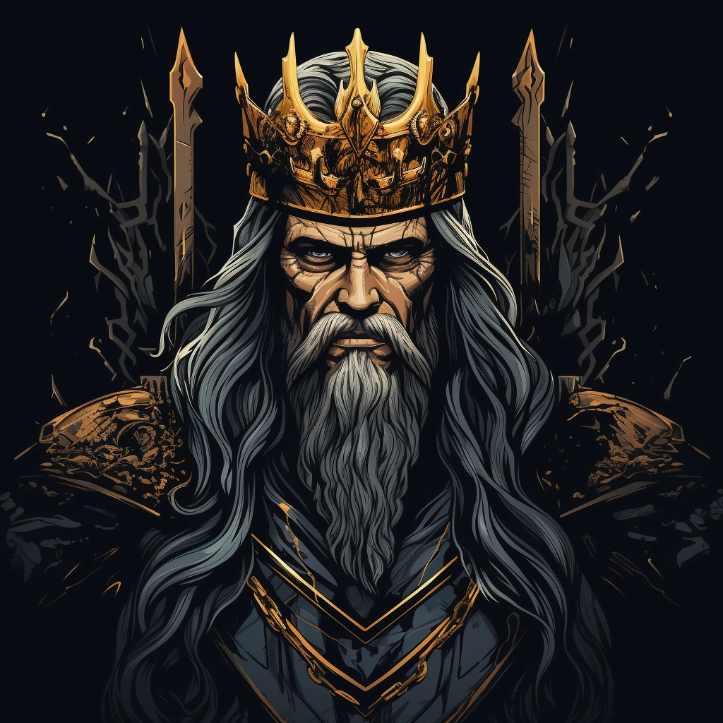 Dark medieval king 2d vector png  