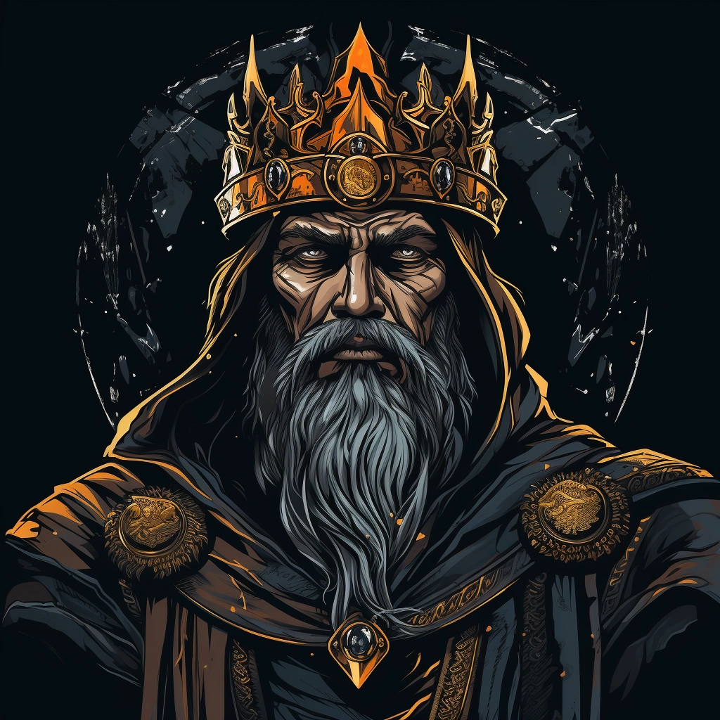 Dark medieval king 2d vector png  