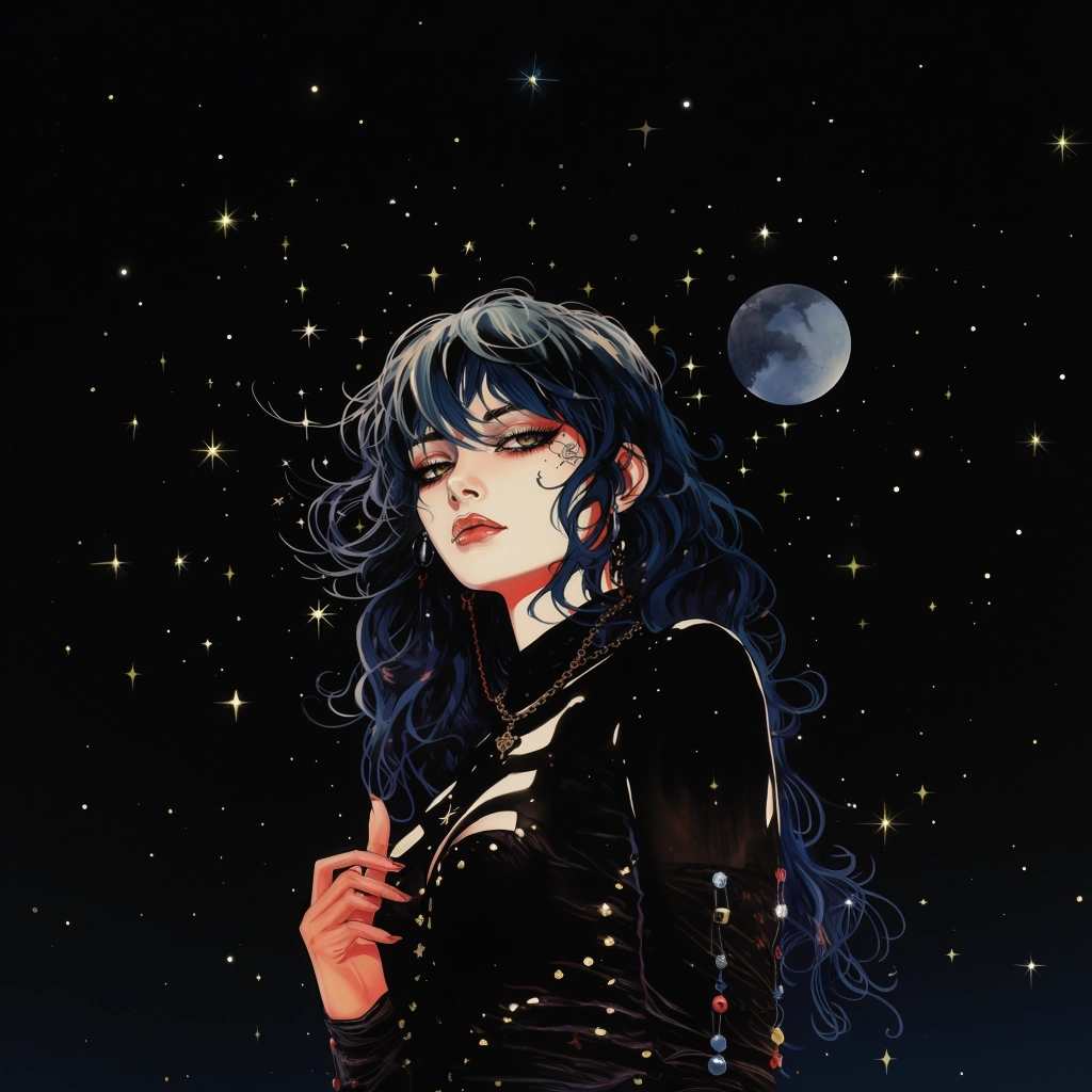 1990s anime goth starry eyed