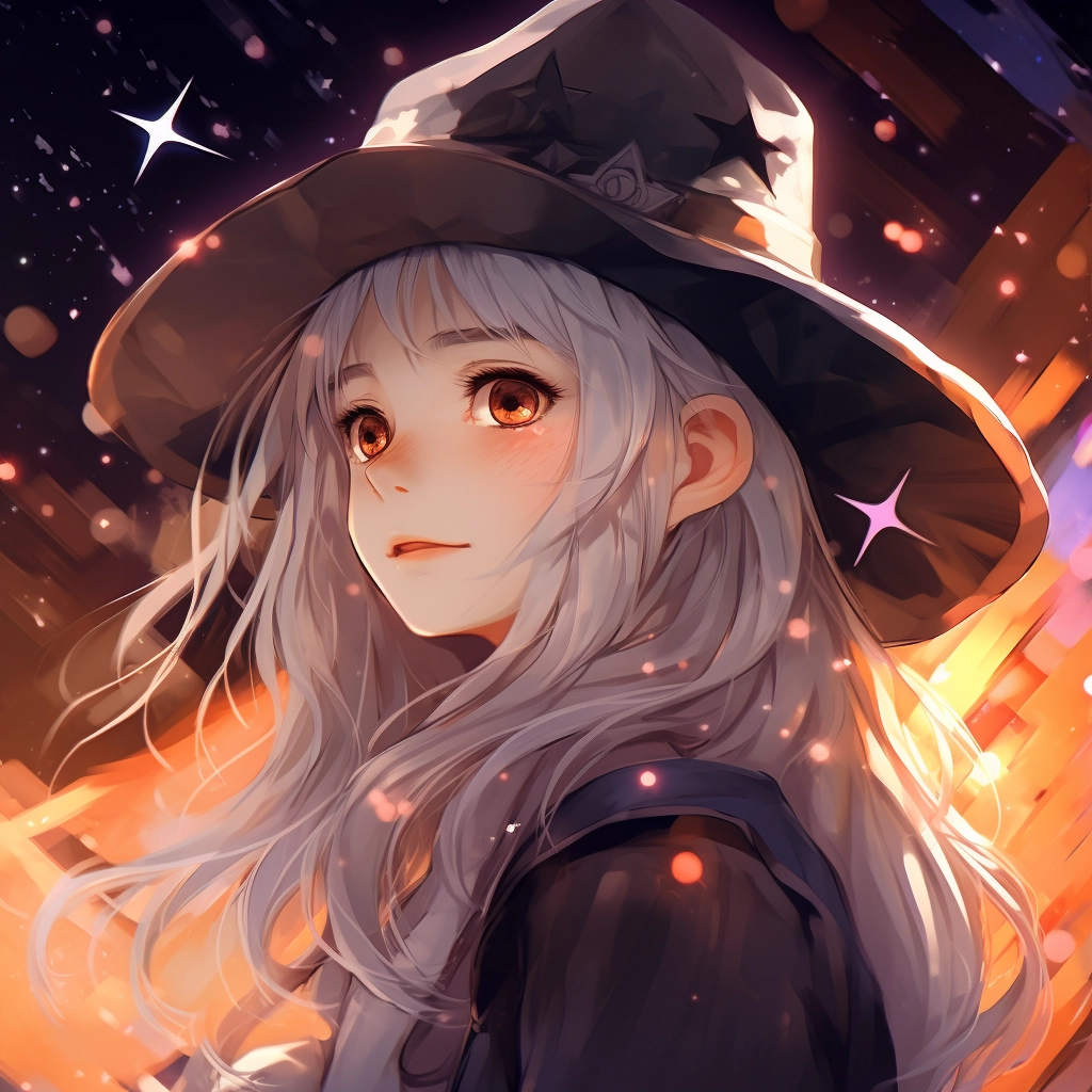A girl with white hair and long hair wearing a black