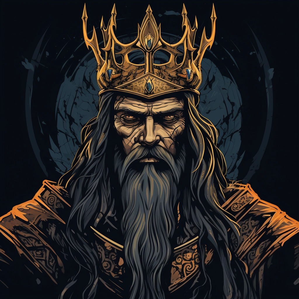 Dark medieval king 2d vector png