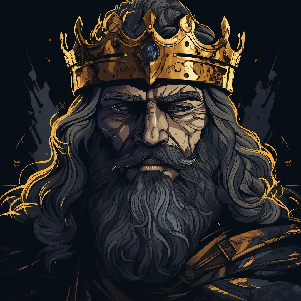Dark medieval king 2d vector png  