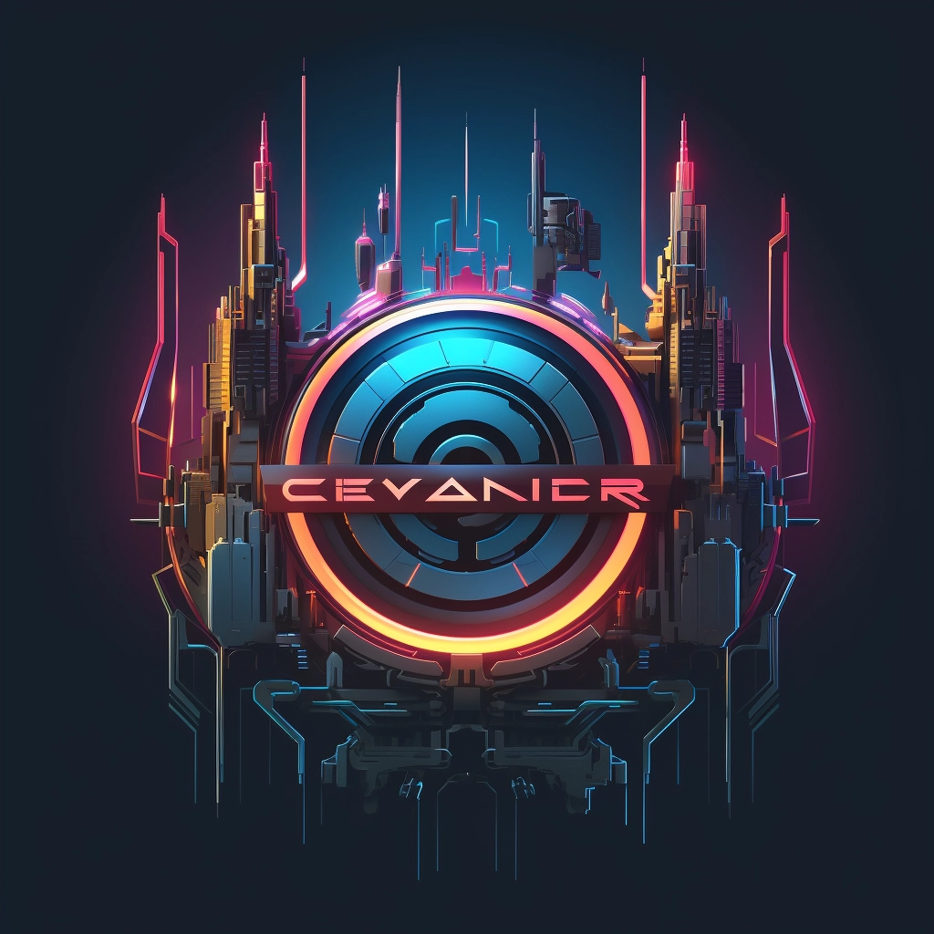Cyberpunk style EDM logo