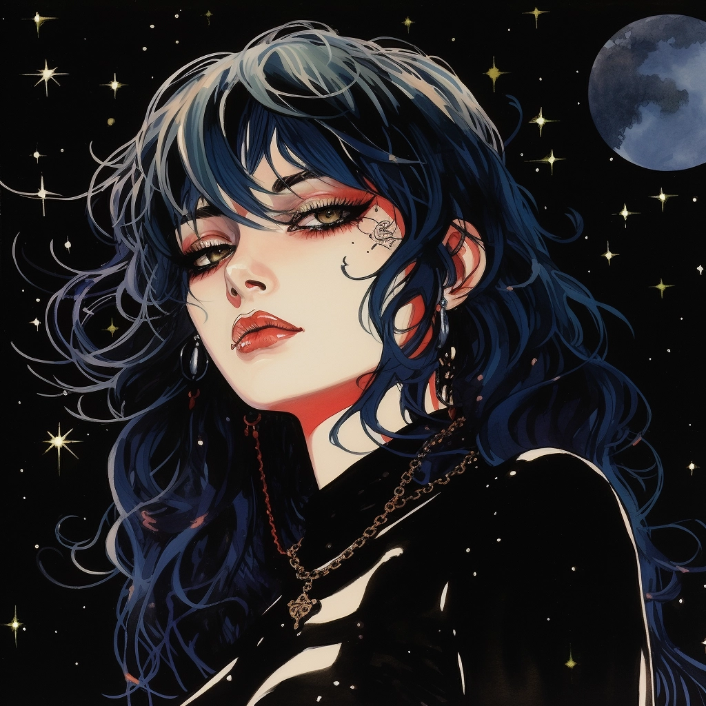 1990s anime goth starry eyed