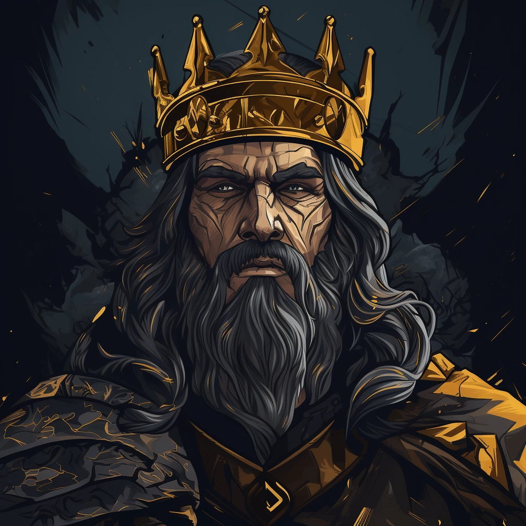 Dark medieval king 2d vector png  
