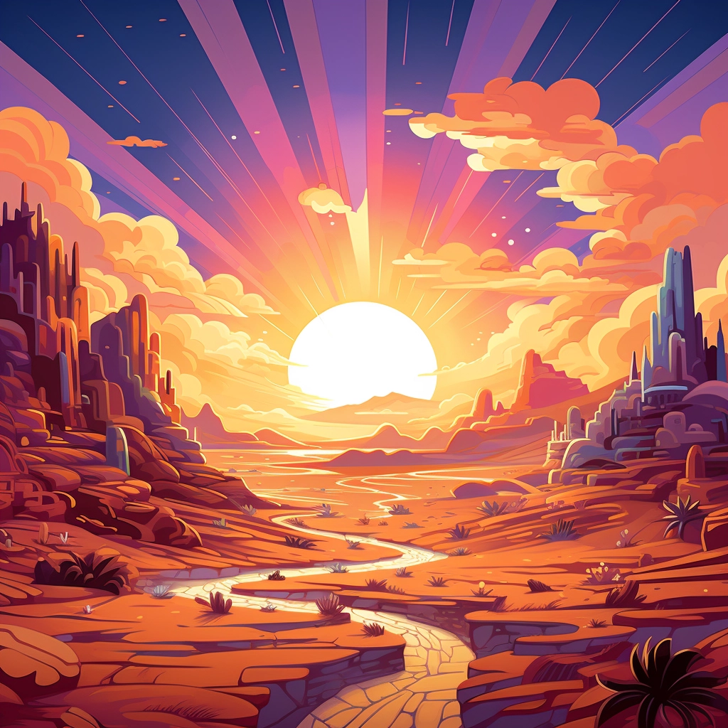 A beautiful illustration of a desert mirage disney a
