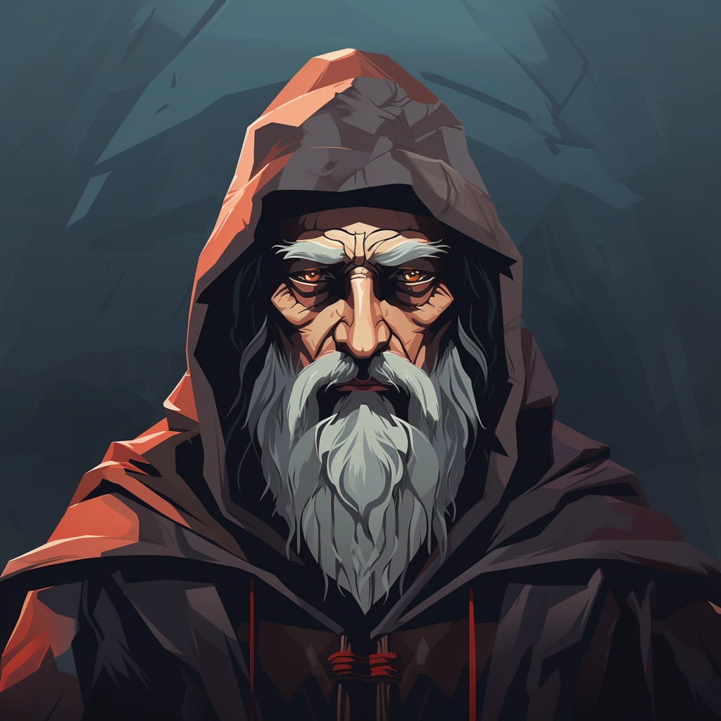 Dark medieval villager 2d vector png --ar 11