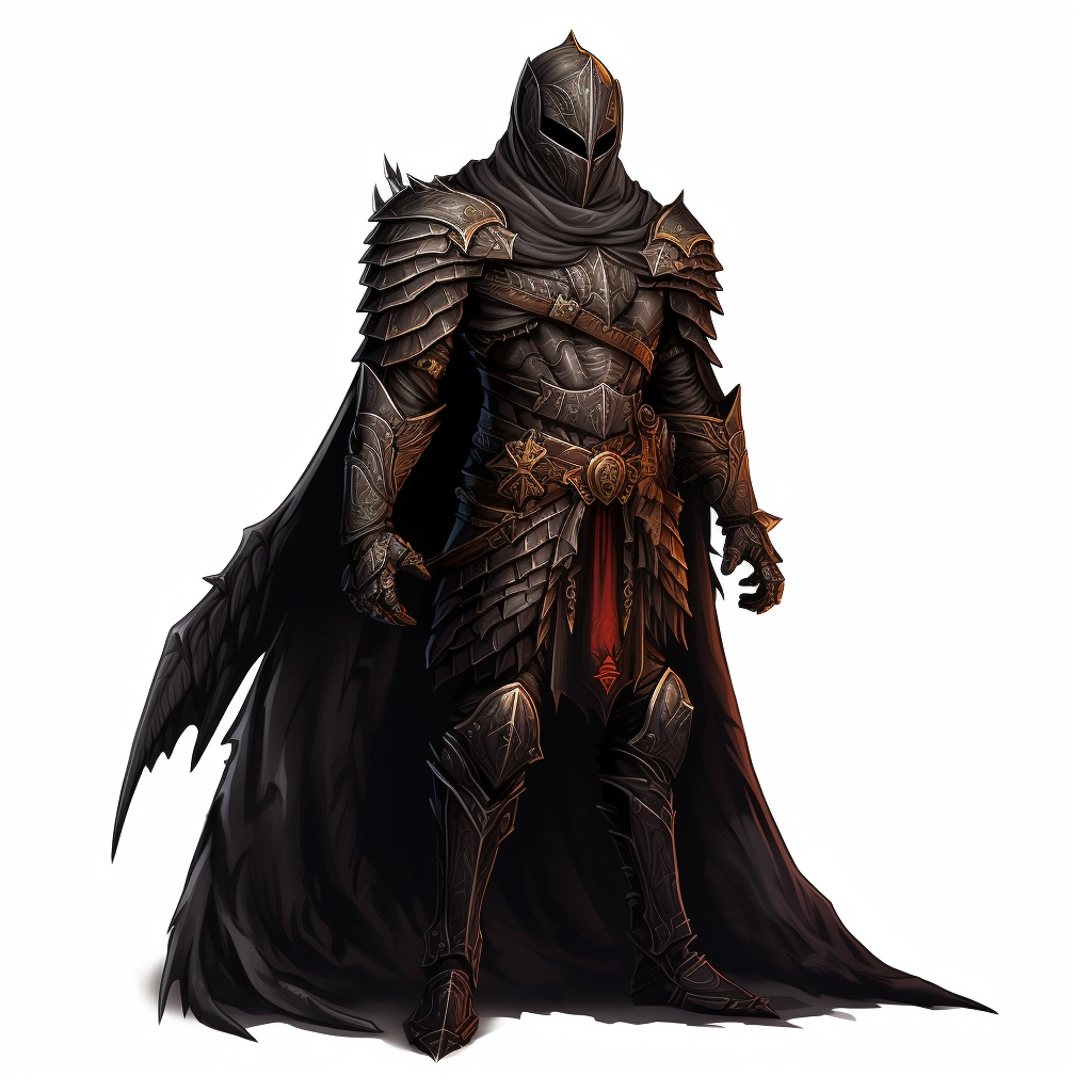 Dark medieval arbiter 2d vector png  