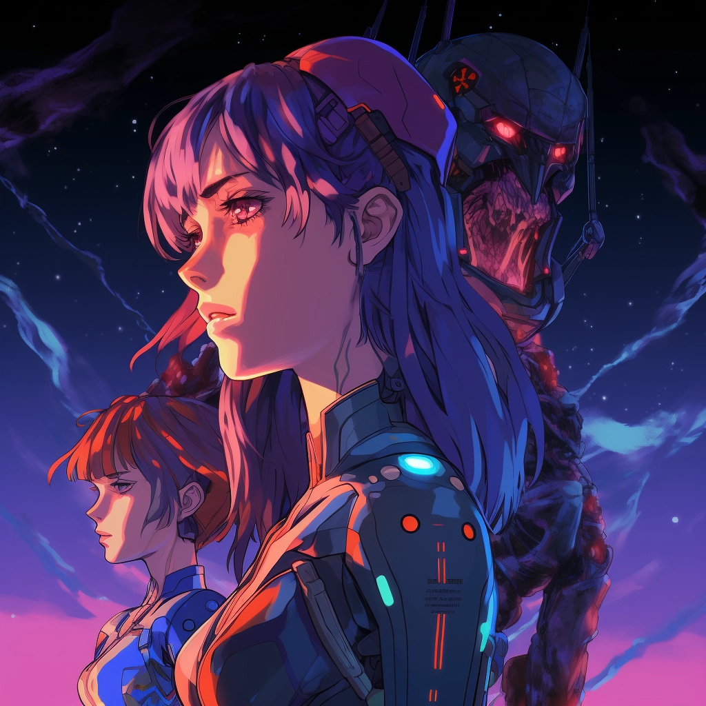 Anime in the style of neon genesis evangelion 5