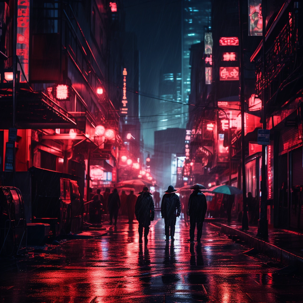 Red neon building neon lights nightlife and darkness