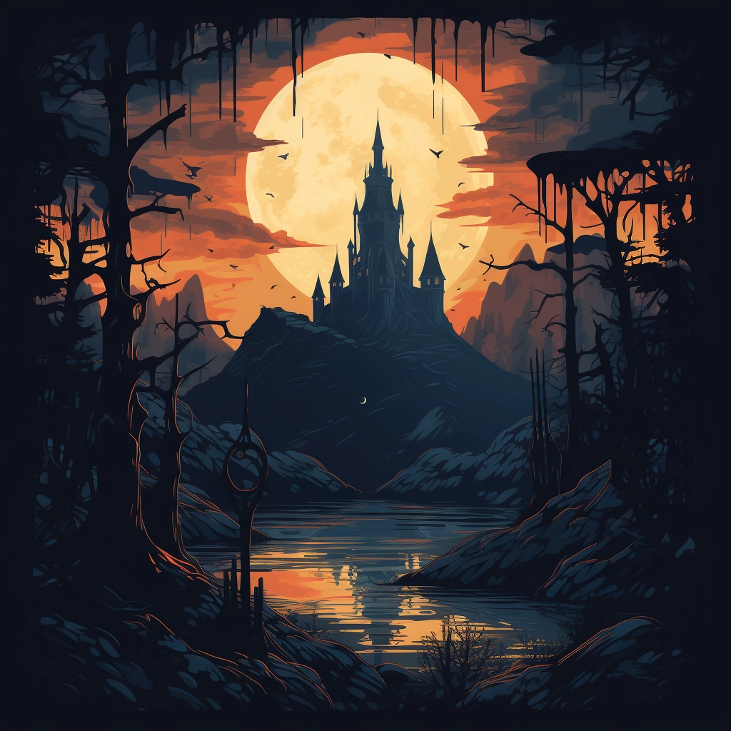 Dark medieval background 2d vector png  