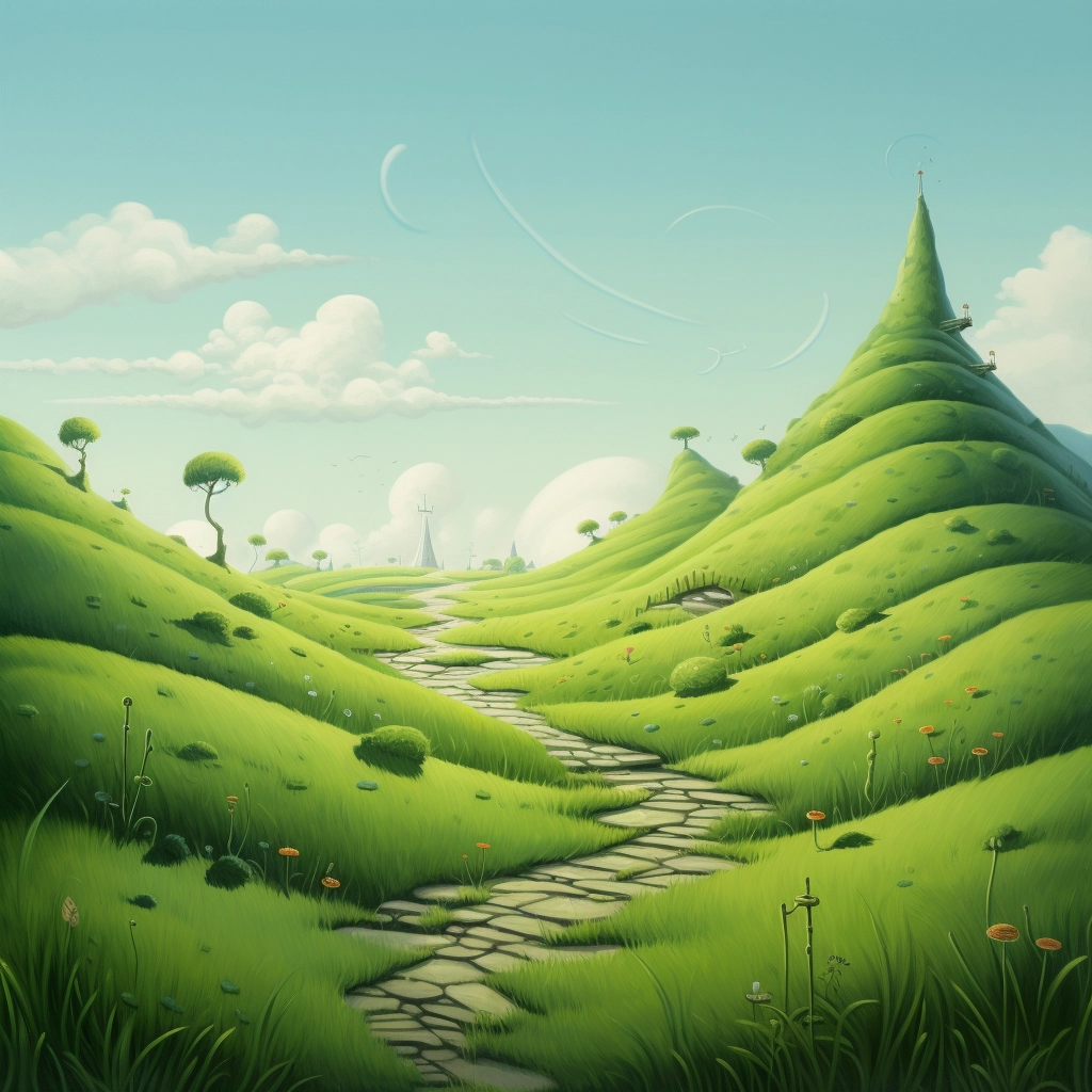 Cartoon grassy hill  