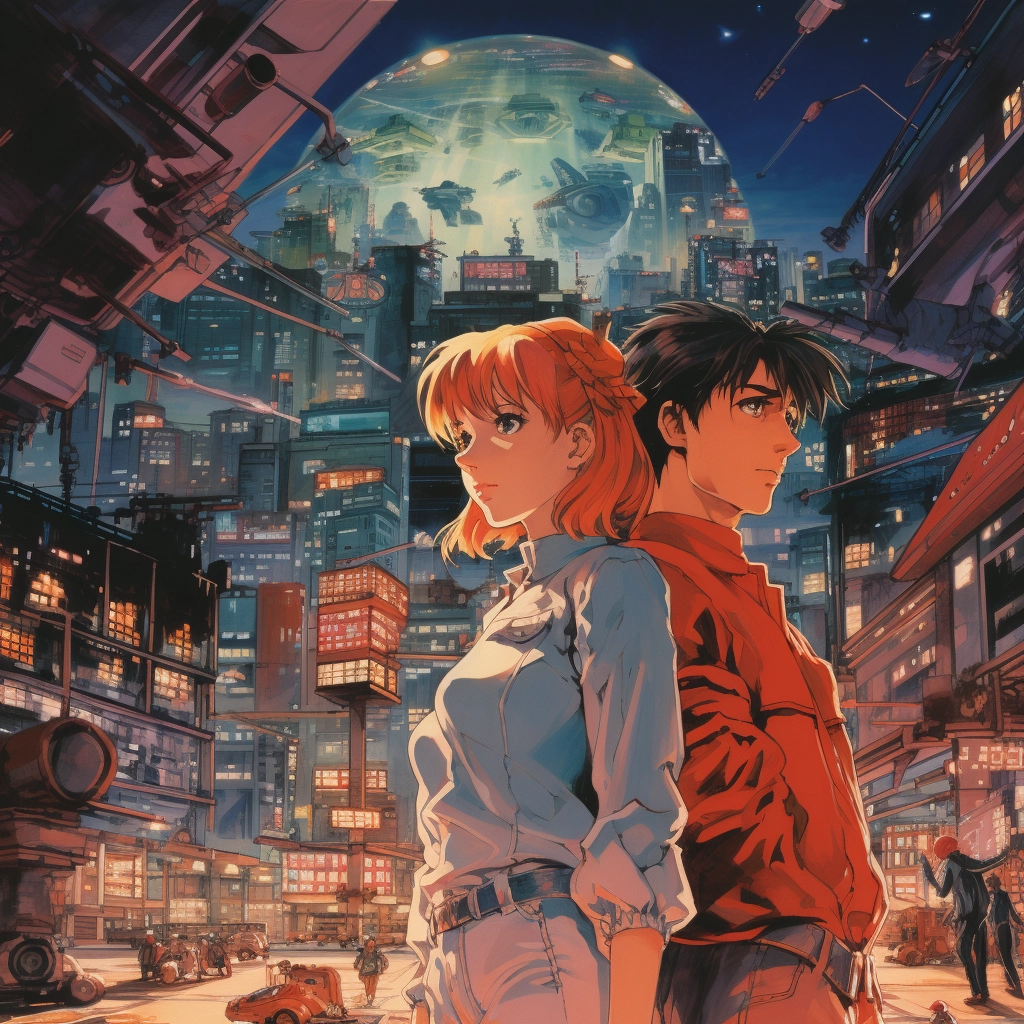 1990s retro anime setting the scene