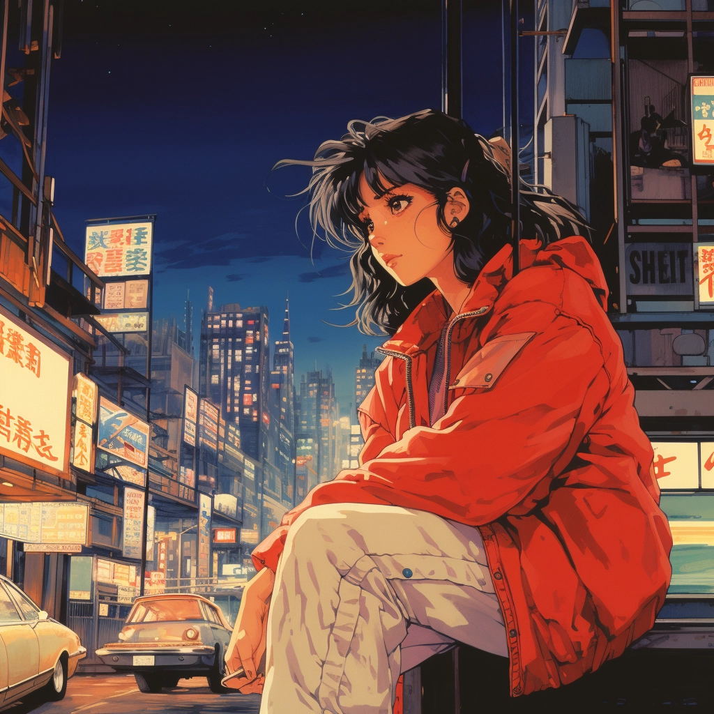 1990s retro anime setting the scene  