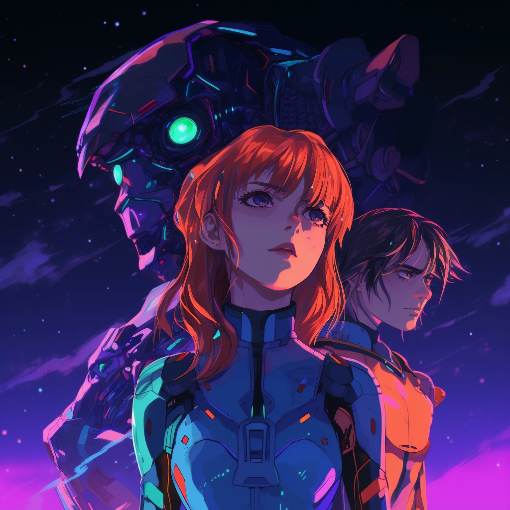 Anime in the style of neon genesis evangelion 5