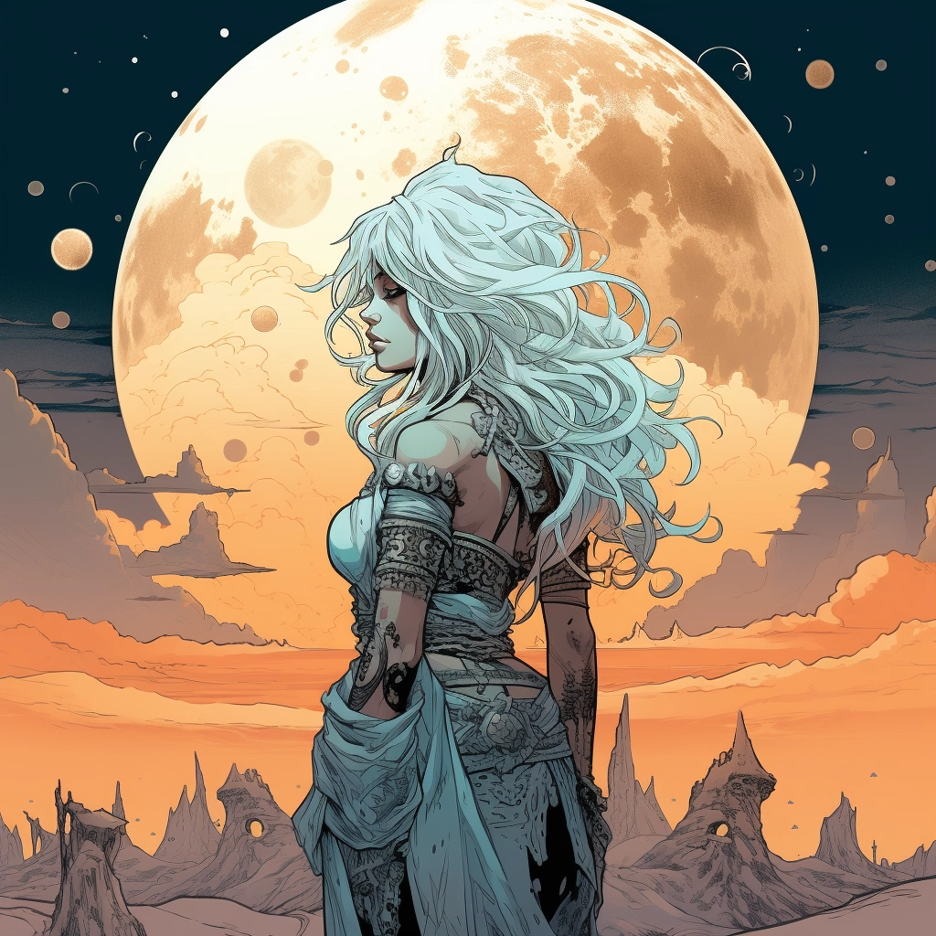 Art illustration the horizon in the style of lunarpu