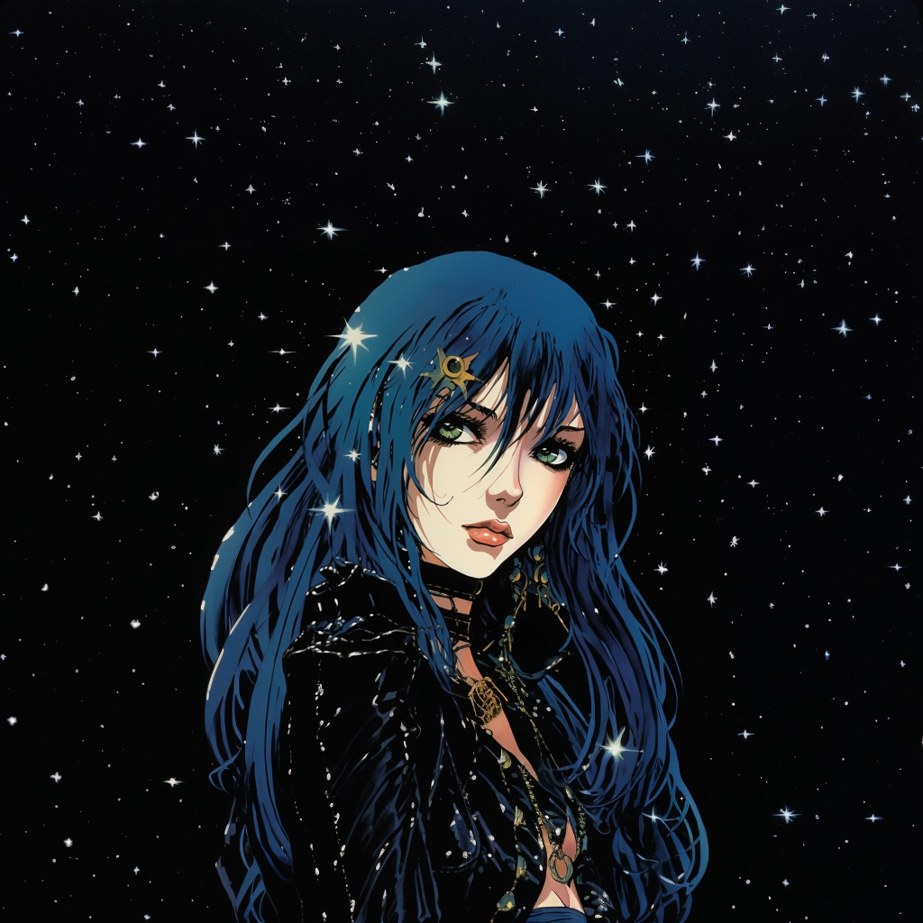 1990s anime goth starry eyed
