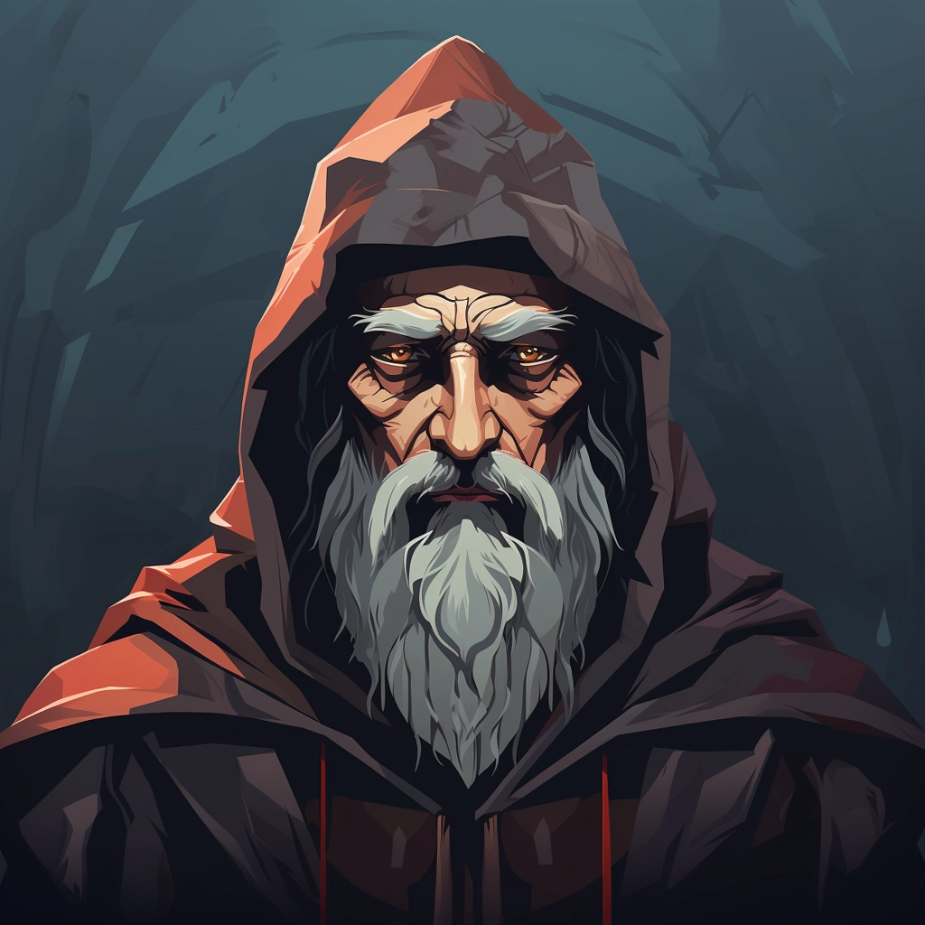 Dark medieval villager 2d vector png --ar 11