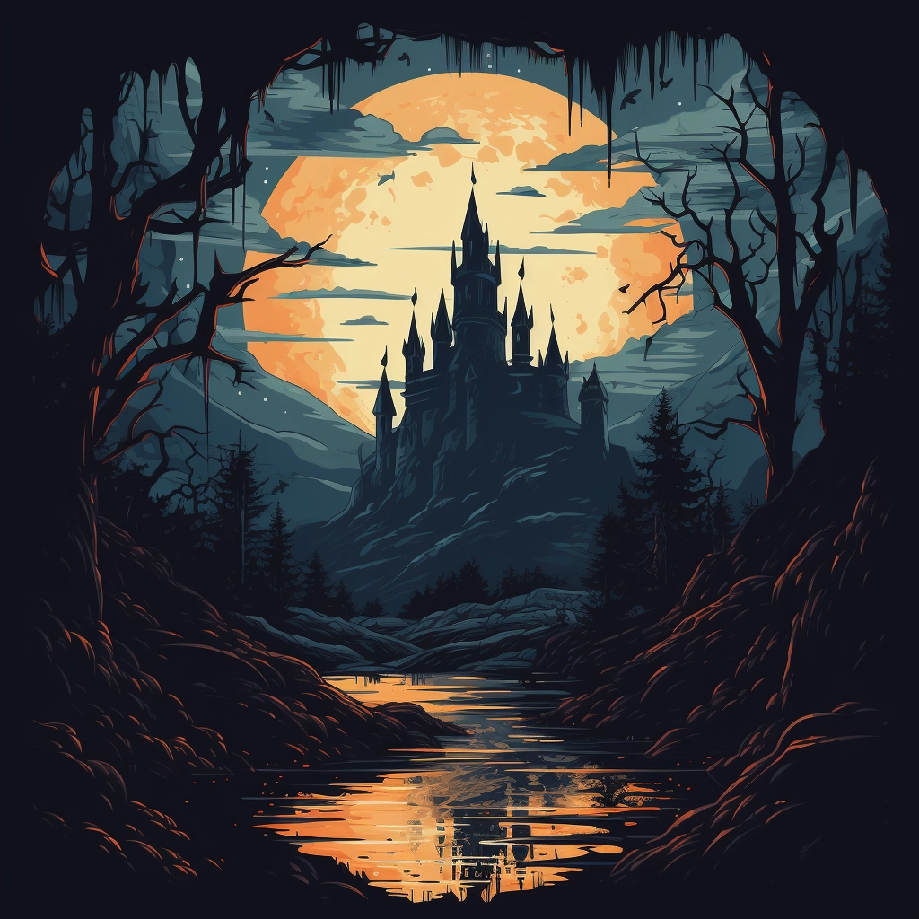 Dark medieval background 2d vector png  