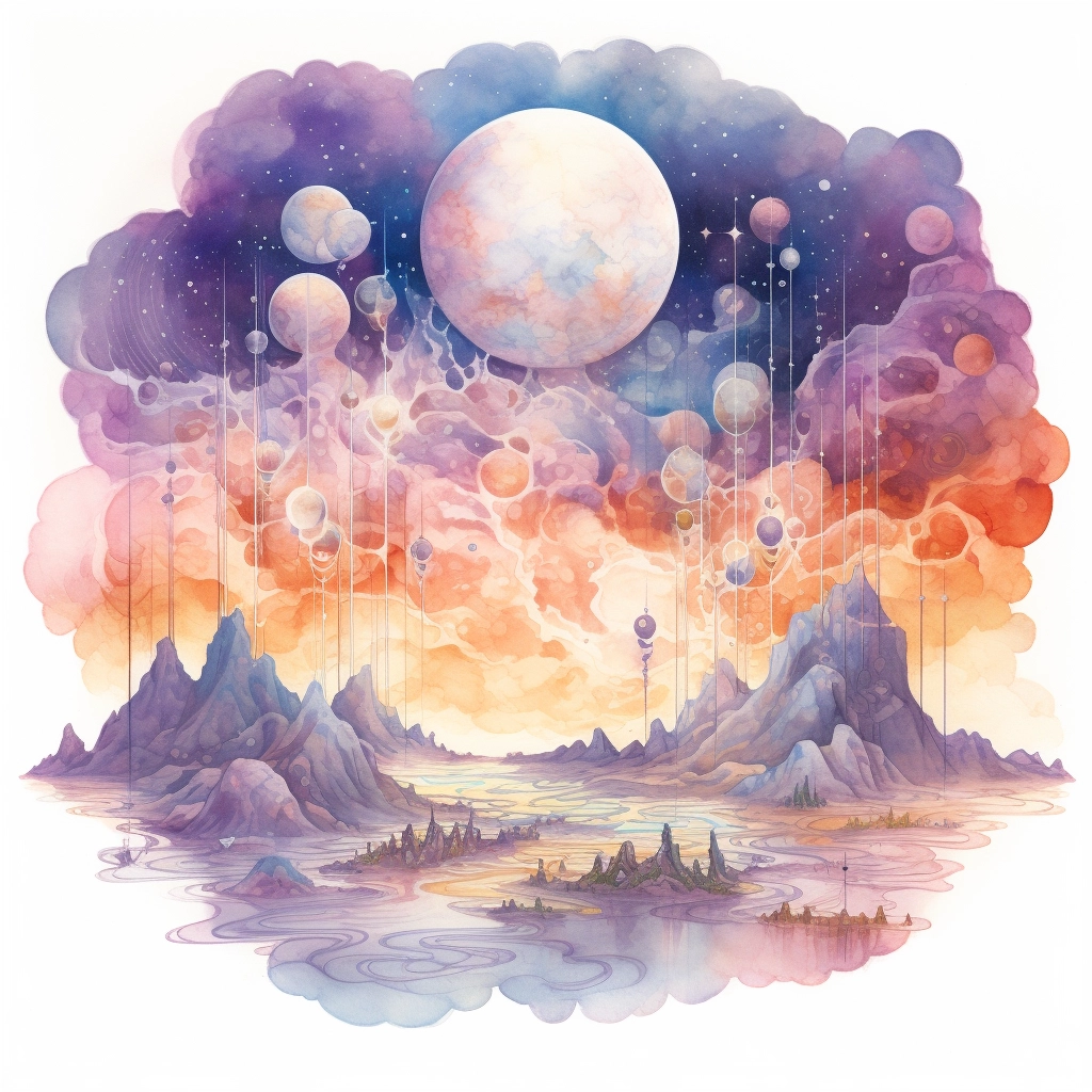 Mesosphere in the style of watercolour ambient 
