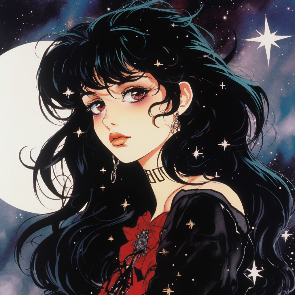 1990s anime goth starry eyed