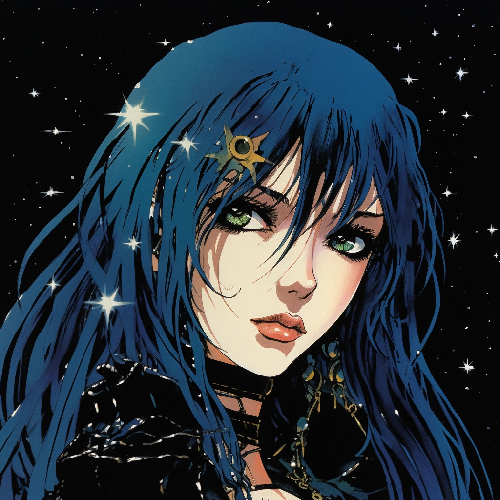 1990s anime goth starry eyed
