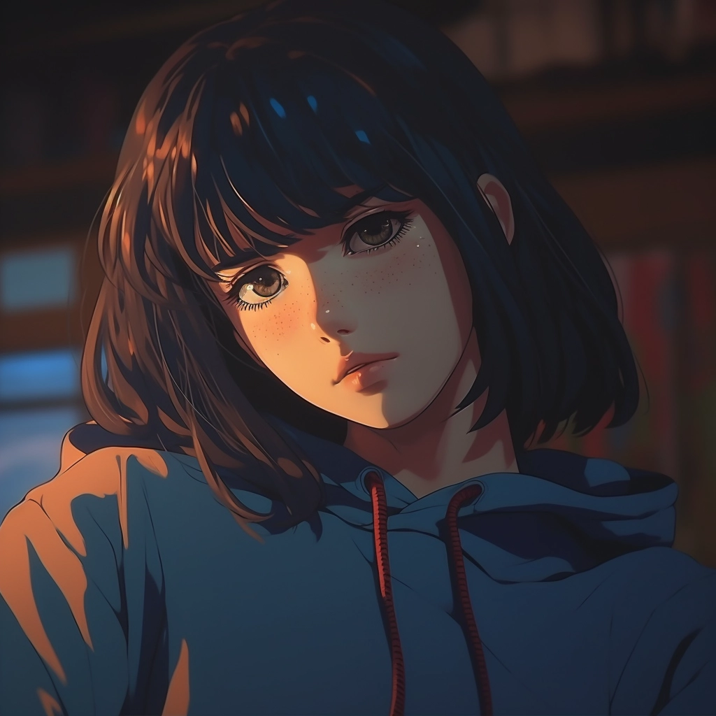 Sad moody lofi in the style of 1990s anime  