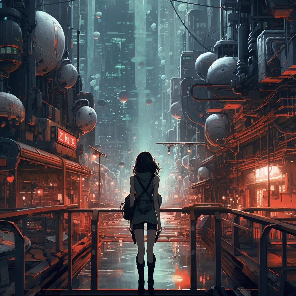 Lvr waiting for you in the style of pulpy sci-fi ang