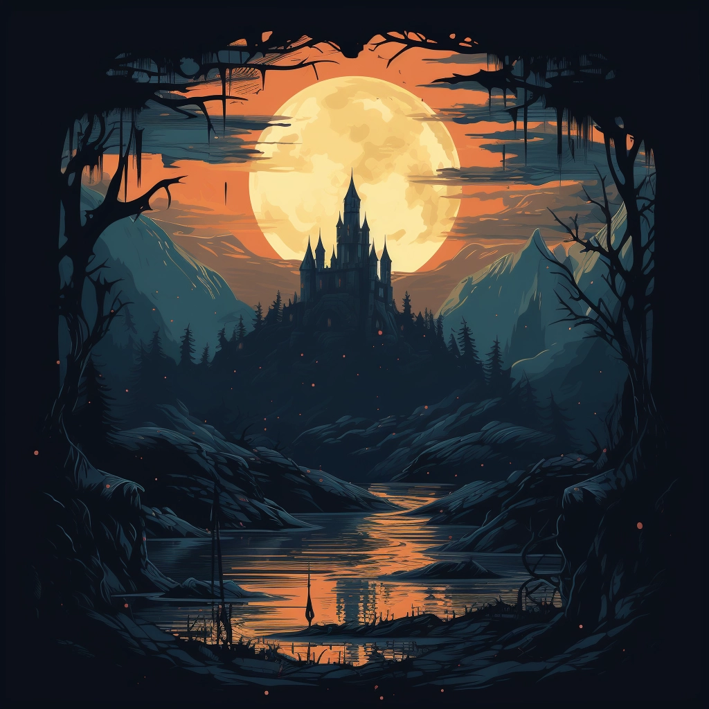 Dark medieval background 2d vector png  