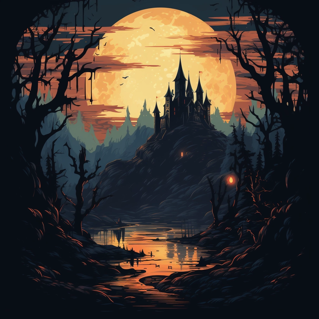 Dark medieval background 2d vector png