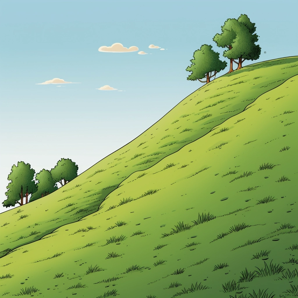 Cartoon grassy hill  