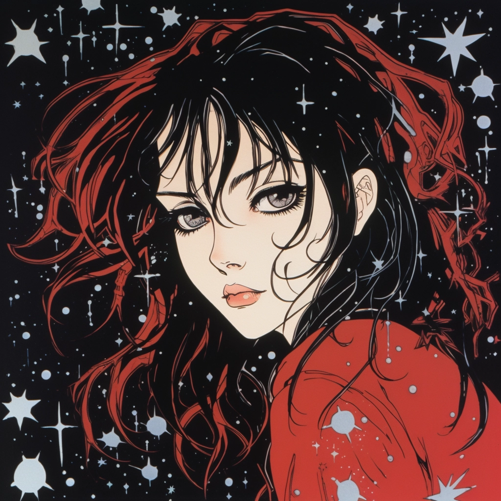 1990s anime goth starry eyed