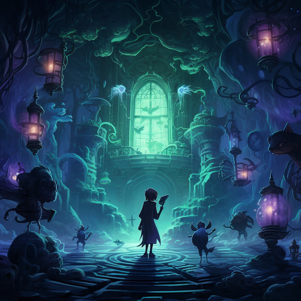 Magic faq ii wallpaper in the style of unique yokai