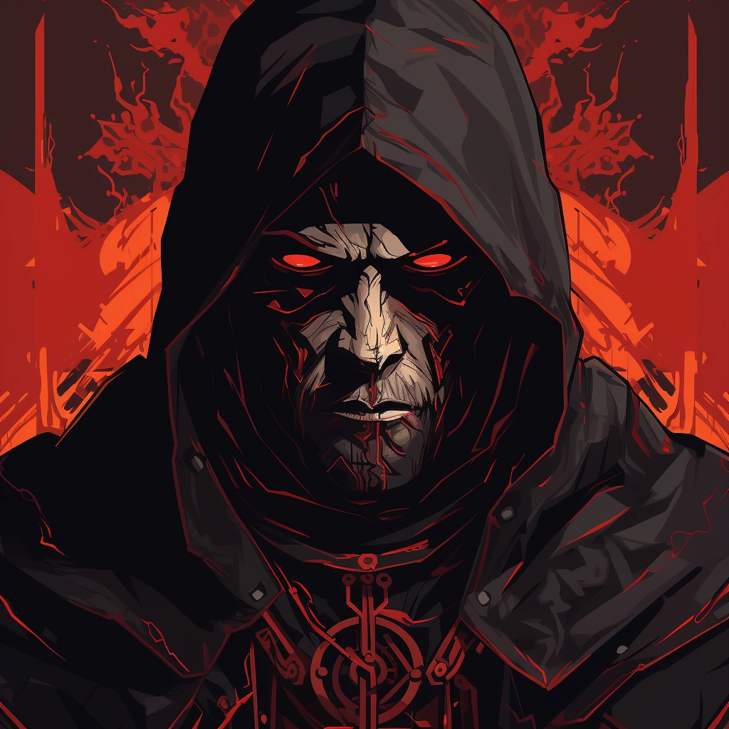 Dark medieval inquisitor 2d vector png
