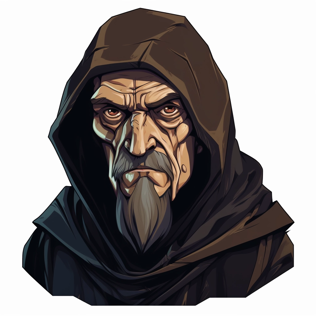Dark medieval corrupted villager 2d vector png