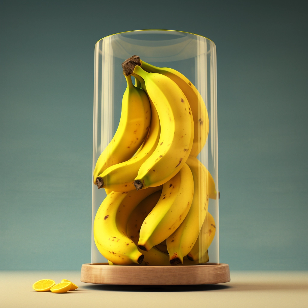 Bananas in a tube realistic  