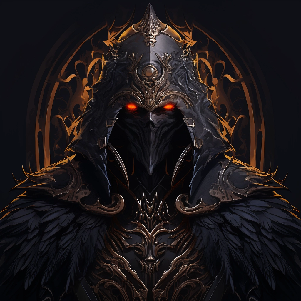 Dark medieval arbiter 2d vector png  
