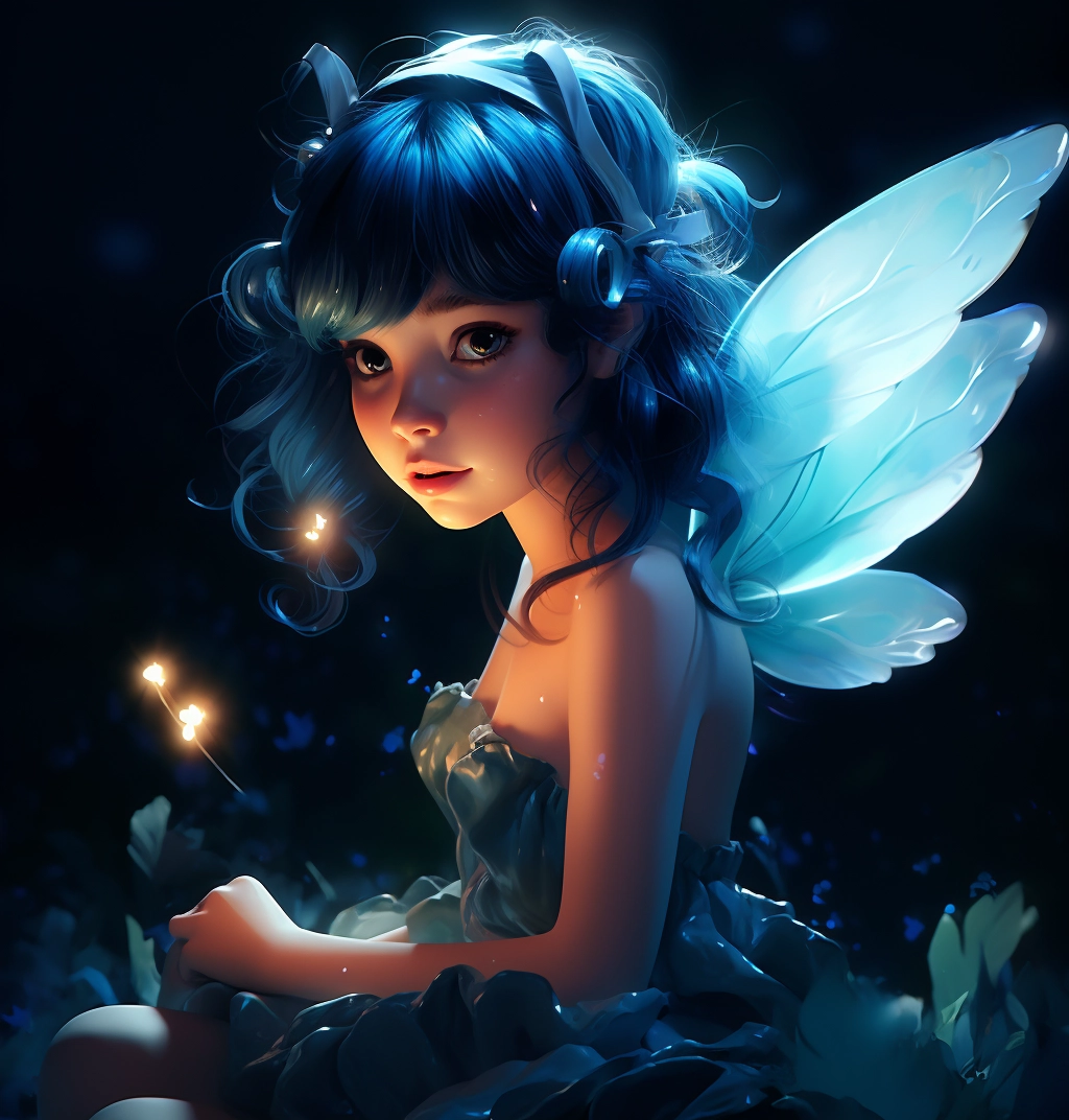 Blue fairy by daisydiablos in the style of cartoonis