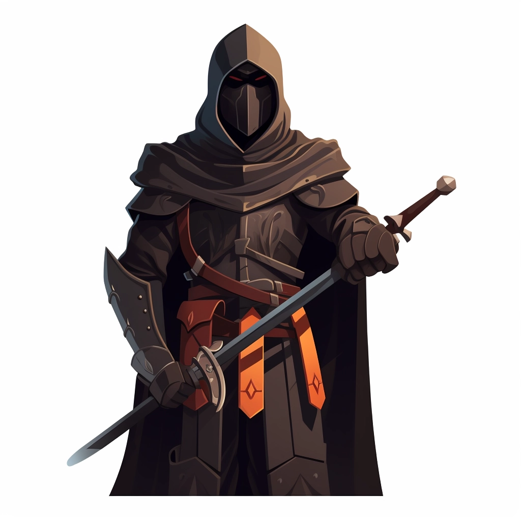 Dark medieval townsguard 2d vector png