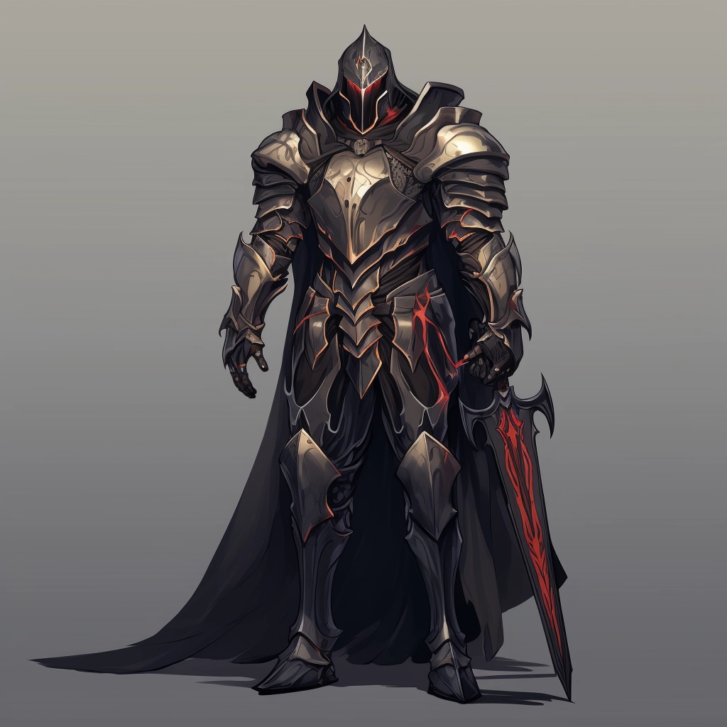 Dark medieval paladin 2d vector png