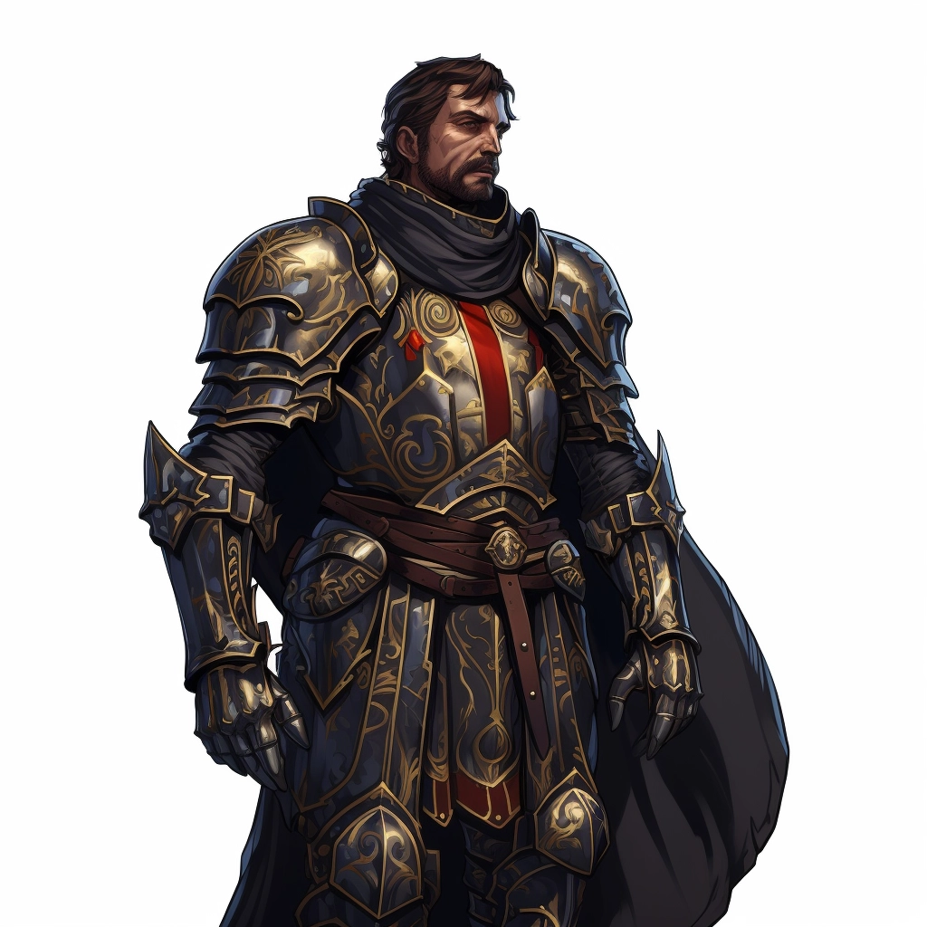 Dark medieval paladin 2d vector png  