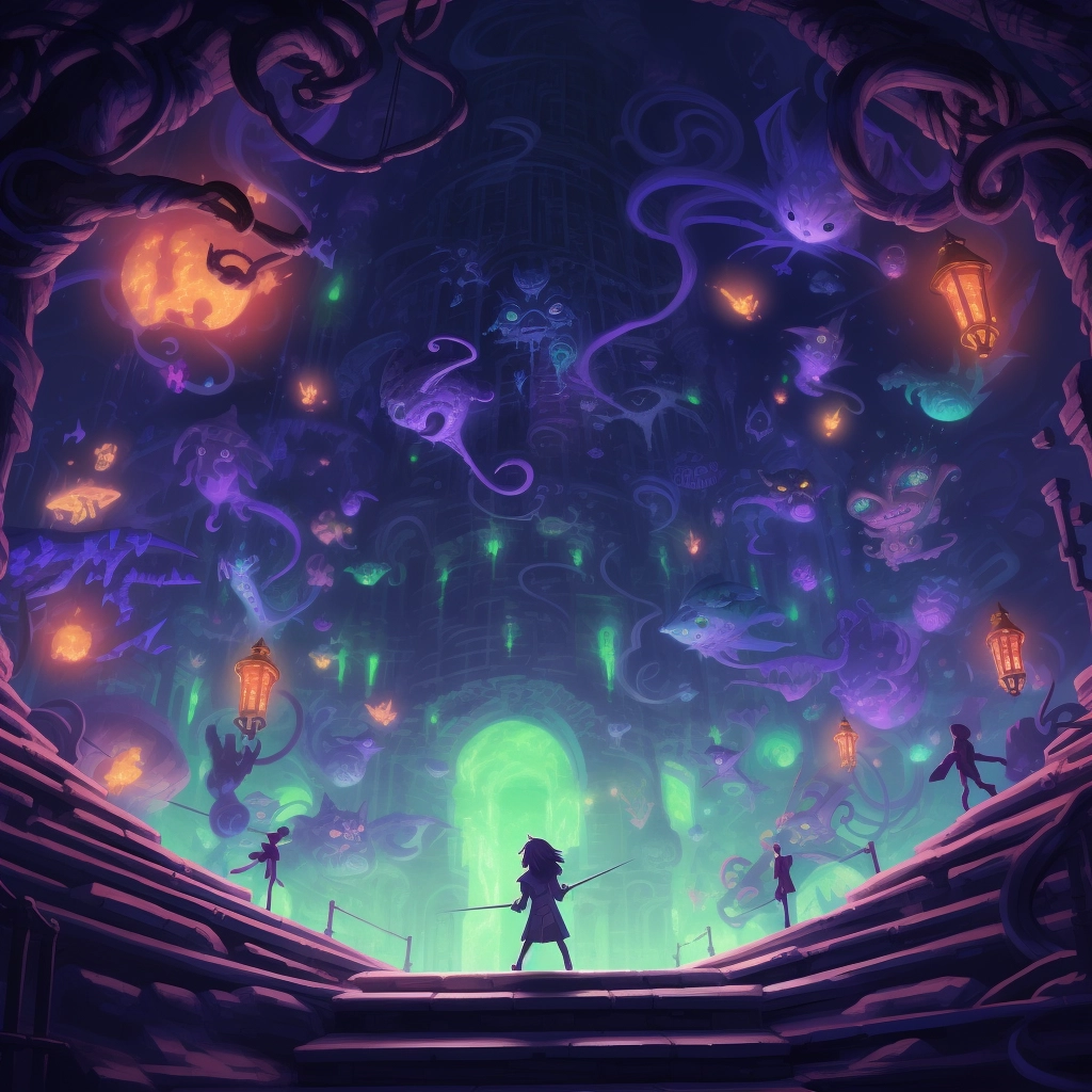 Magic faq ii wallpaper in the style of unique yokai