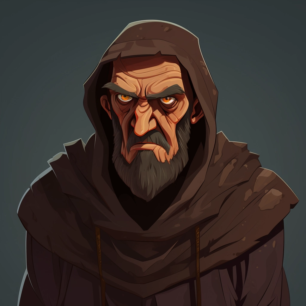 Dark medieval corrupted villager 2d vector png 