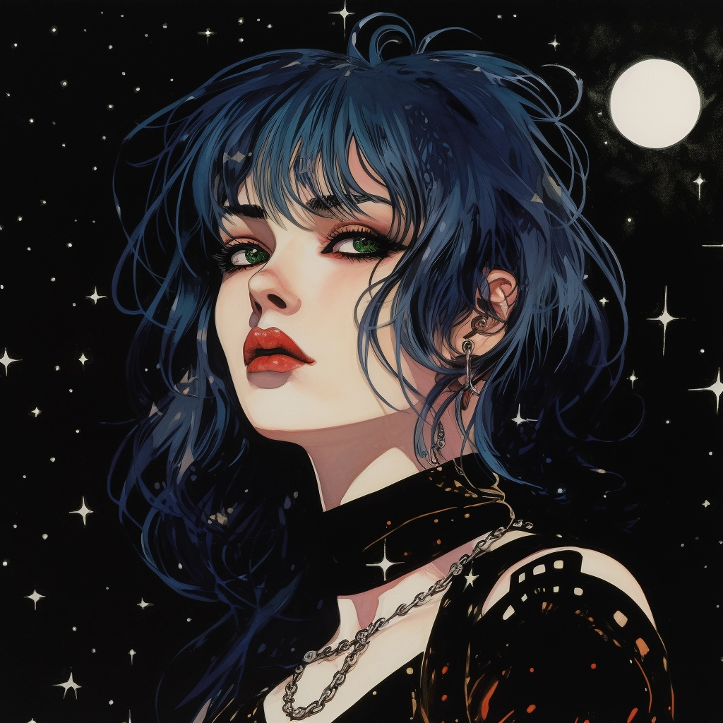 1990s anime goth starry eyed
