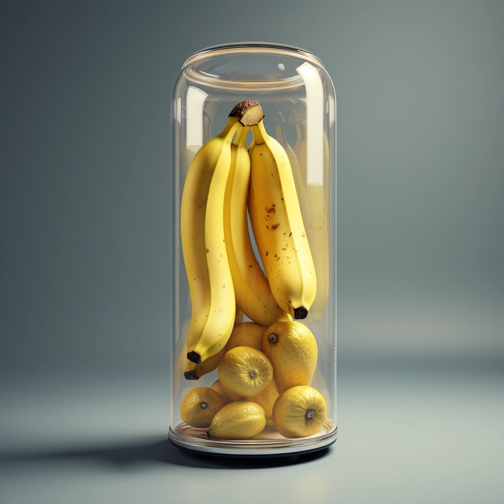 Bananas in a tube realistic  